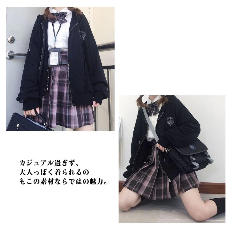 Amazon.co.jp: スクールパーカー 学生服 レディース 長袖 ジップ